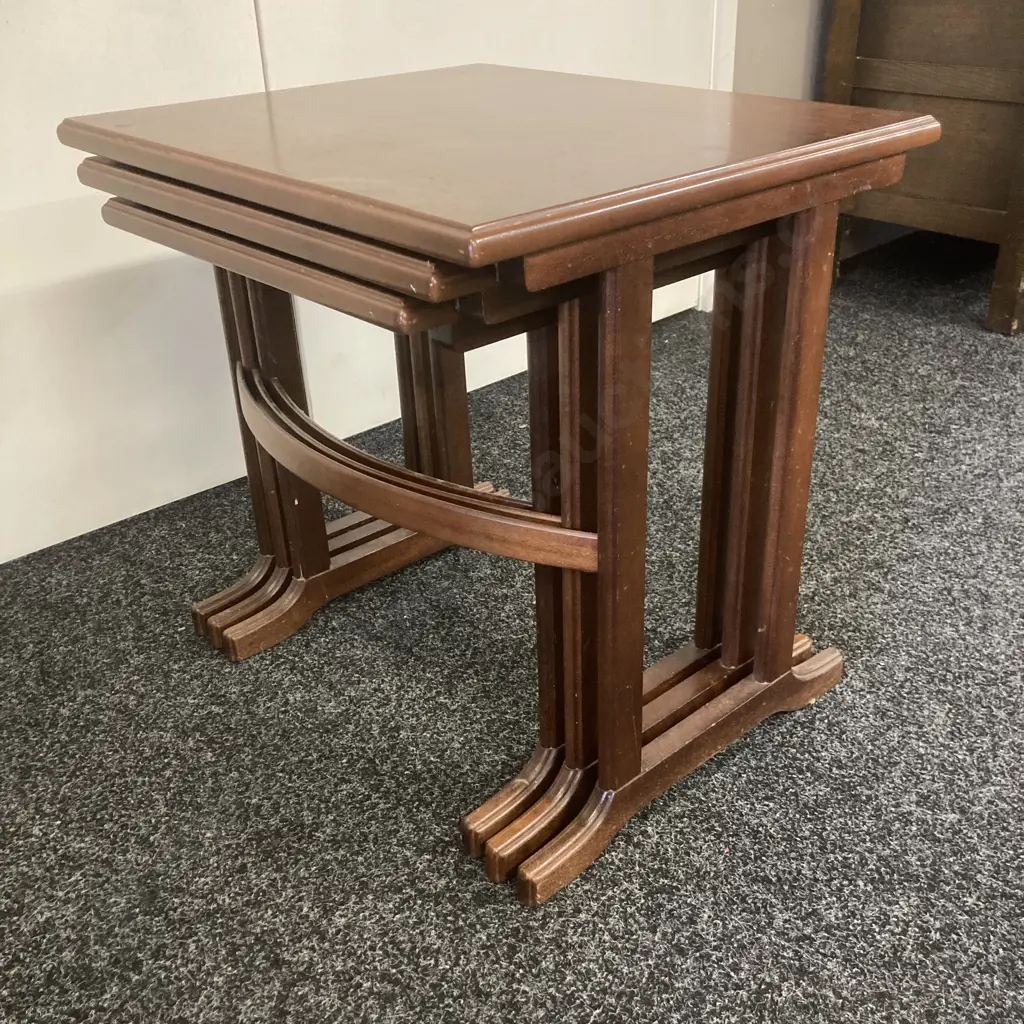 Mid Century G Plan Style Nest of 3 Tables. H51 W53 D46 Image 1++