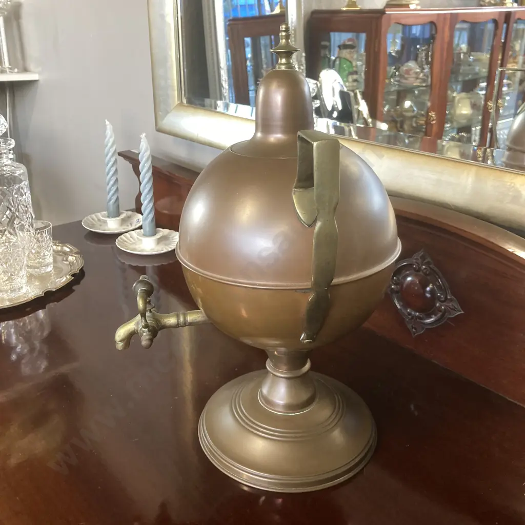 Regency Copper Samovar With Brass Spigot & Double Handles. H40cm Image 1++