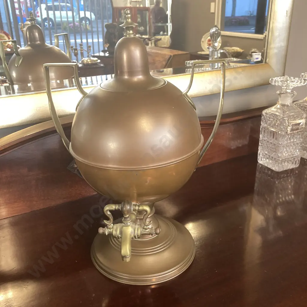 Regency Copper Samovar With Brass Spigot & Double Handles. H40cm Image 1++