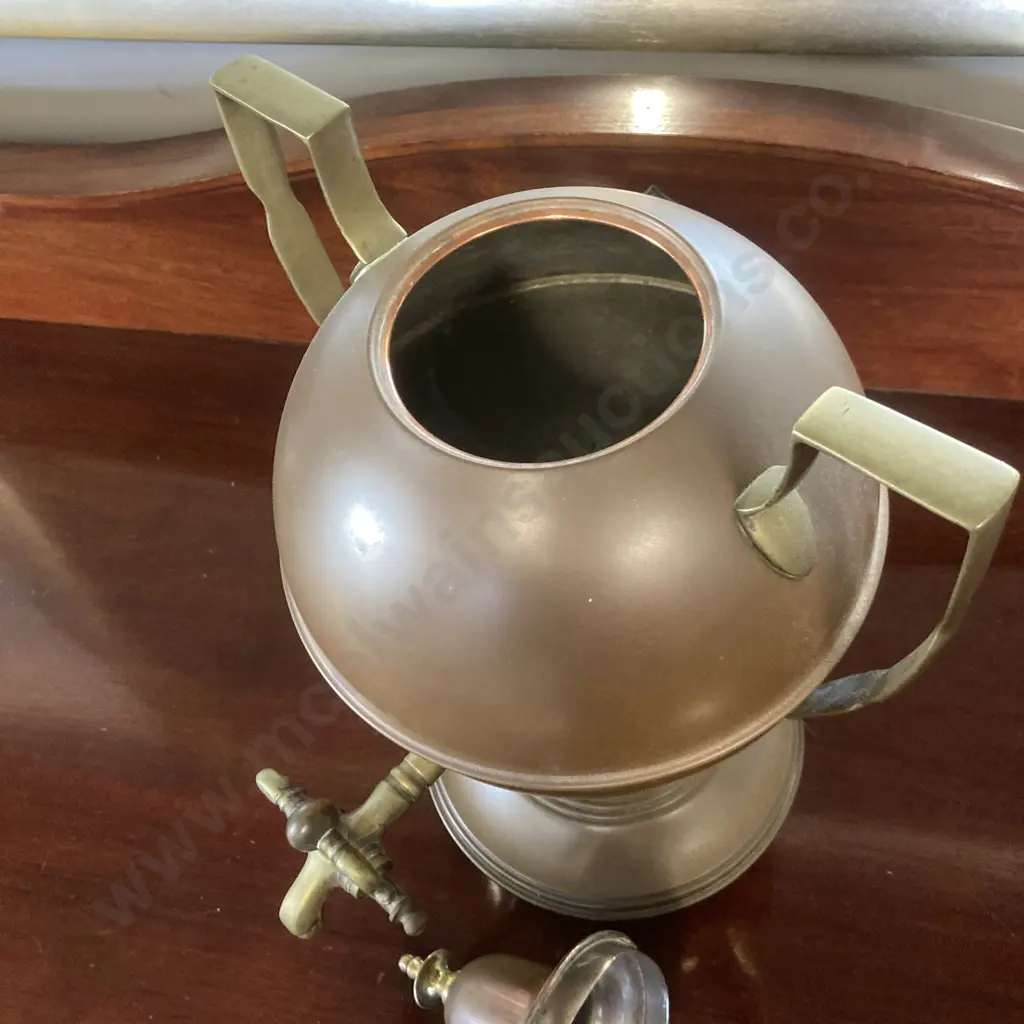 Regency Copper Samovar With Brass Spigot & Double Handles. H40cm Image 1++