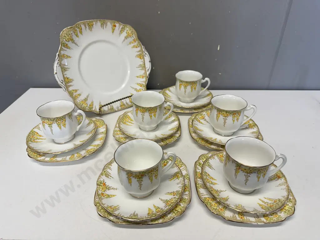 English Standard Tea Ware Including Trios & Cake Plate Image 1++
