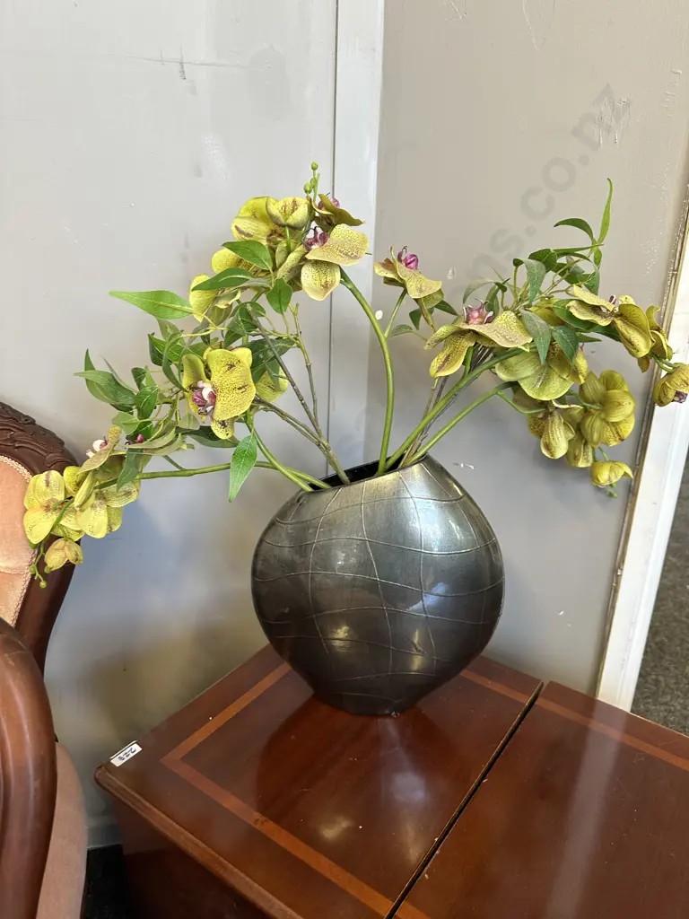 Faux Orchid In Decorative Vase. H33cm Image 1++