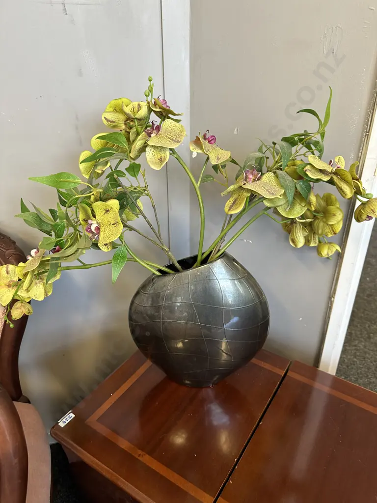 Faux Orchid In Decorative Vase. H33cm Image 1++