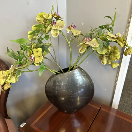 Faux Orchid In Decorative Vase. H33cm