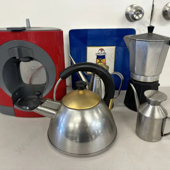 Red Nescafe Dolce Gusto, Stove Top Coffee Percolator, Kettle, Oil Pots, Etc