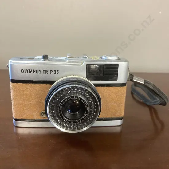 Vintage Olympus Trip 35 Film Camera JAPAN, Brown Leather Effect Finish, D.Zuiko 40mm F2.8 Lens