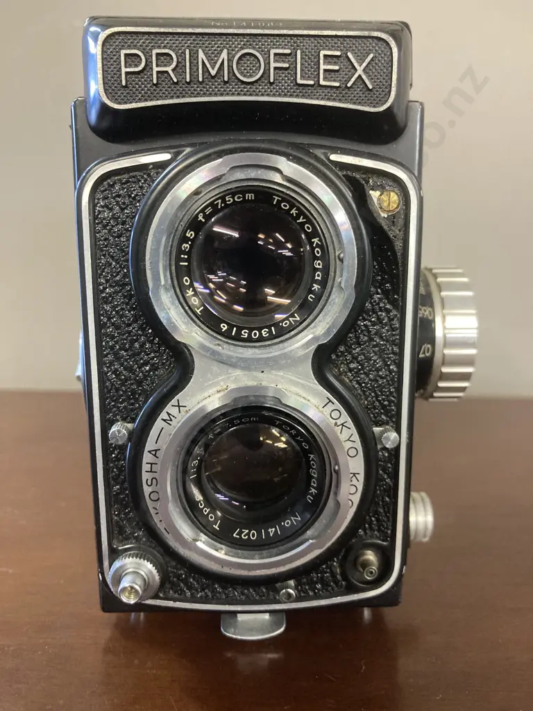 Rare Tokyo Kogaku Primoflex Automat TLR Camera Topcor 75mm Image 1++
