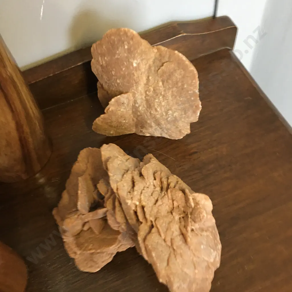 Assorted Wooden Items & Sand Rose Pieces Image 1++