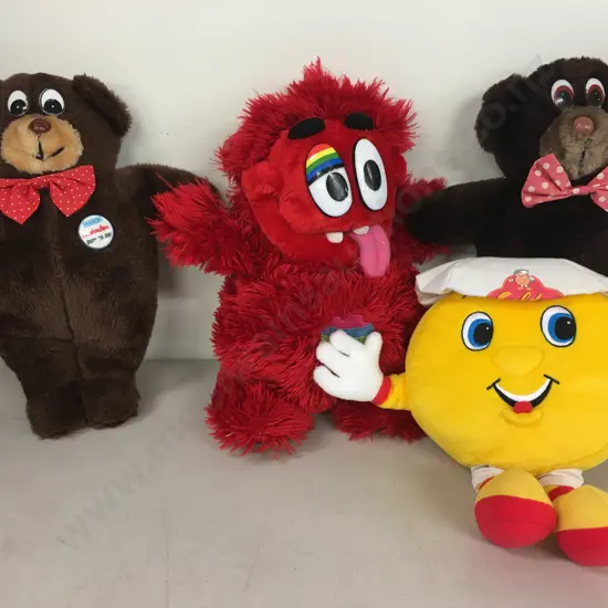 Selection Of Vintage Soft Toys Including Cookie Bear, Cookie Monster Etc
