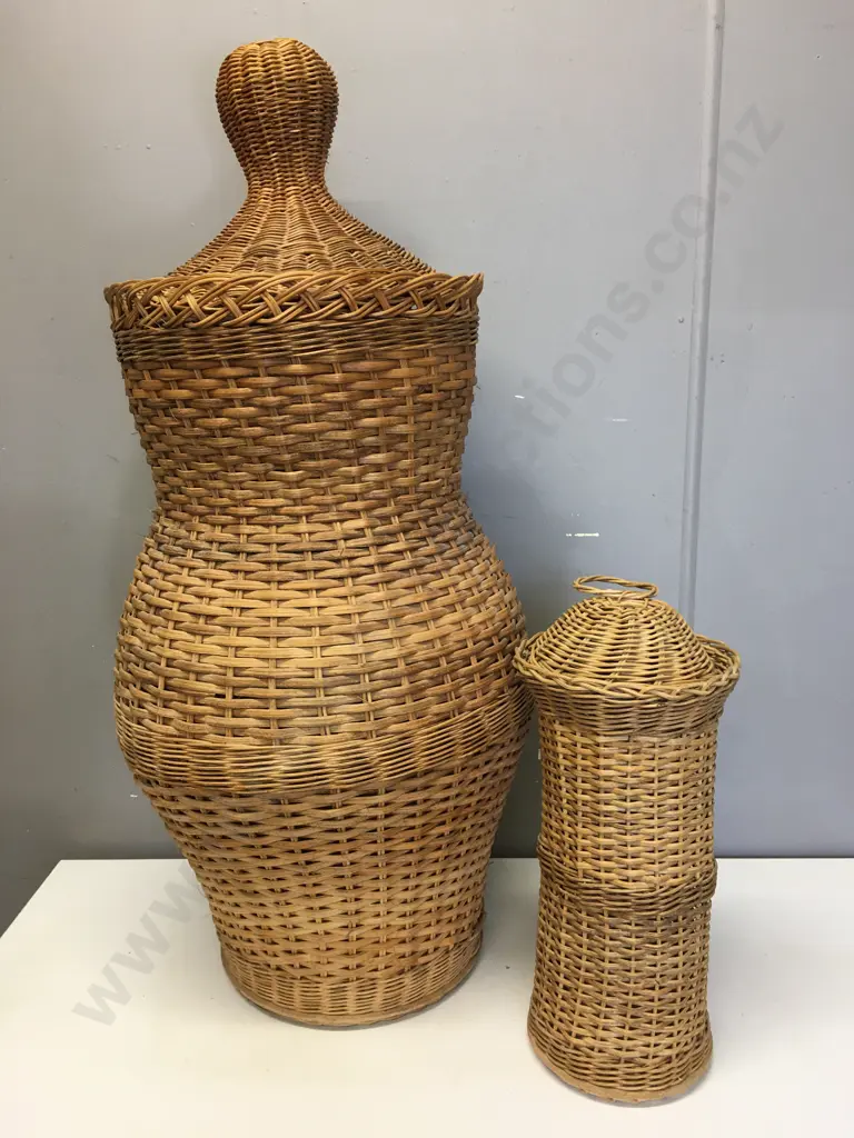 Cane Ali Baba Basket & Cane Toilet Roll Holder   Image 1++