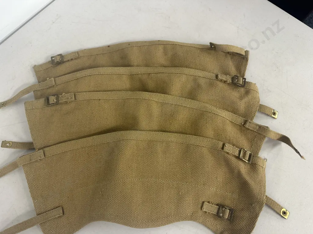 Two Pairs of WWII Khaki Anklets/Leggings/Gaiters Dated 1941 Image 1++