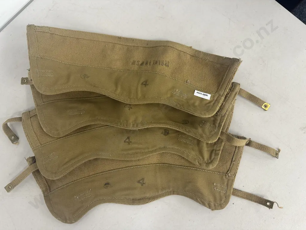 Two Pairs of WWII Khaki Anklets/Leggings/Gaiters Dated 1941 Image 1++