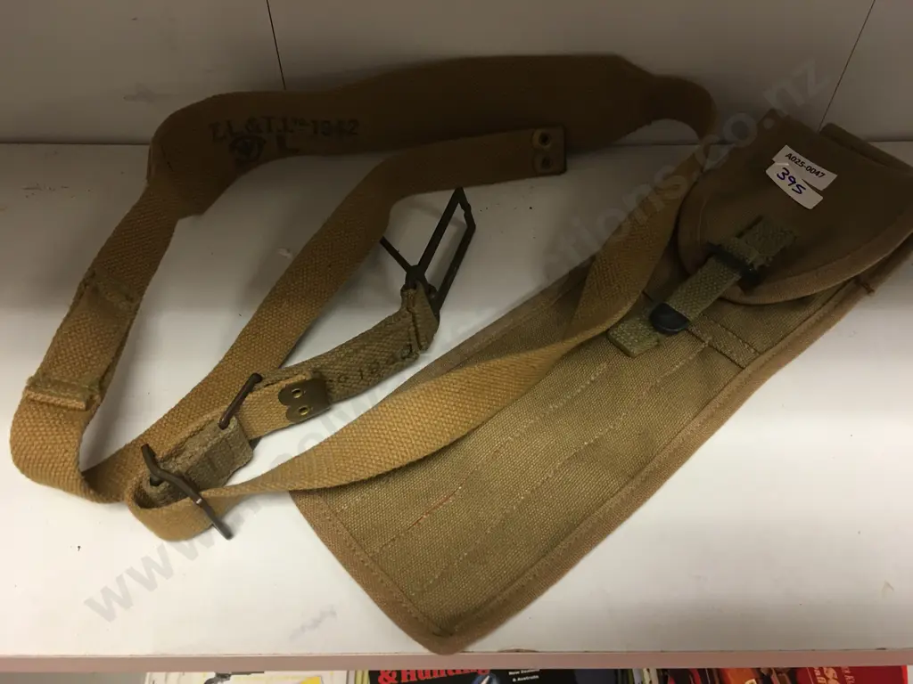 Assorted  British Army 37 Pattern Items - Webbing Brace Adaptor M.E.Co Dated 1940 & ZL&T 1942 Strap Image 1++
