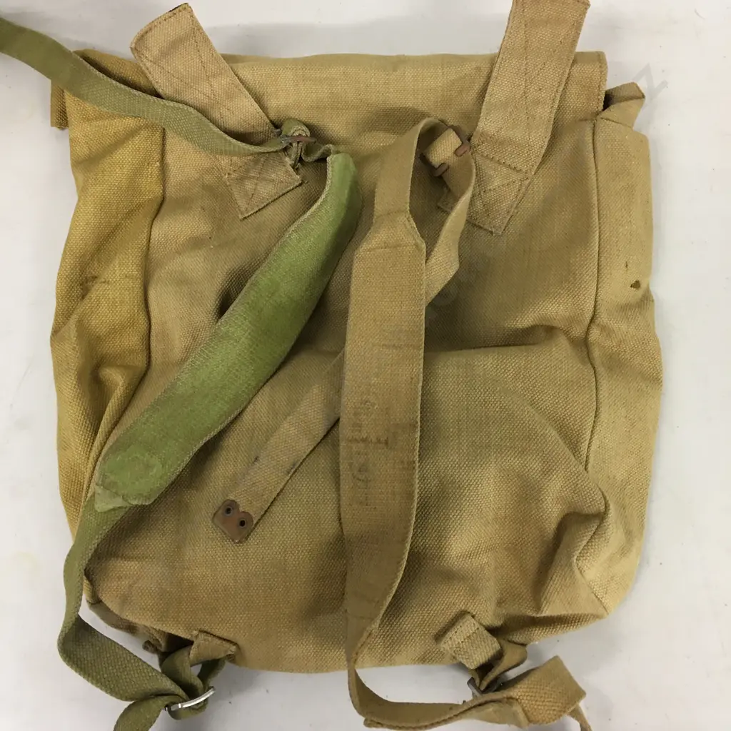 Vintage WW2 Era Army Canvas Rucksack in Khaki - HGL Dated 1943 Image 1++