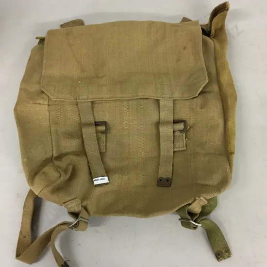 Vintage WW2 Era Army Canvas Rucksack in Khaki - HGL Dated 1943