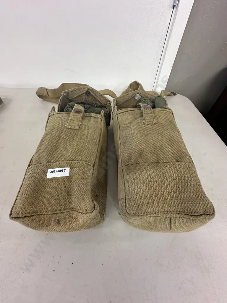 Pair of British Army P37 Canvas Basic Pouches Image 1++