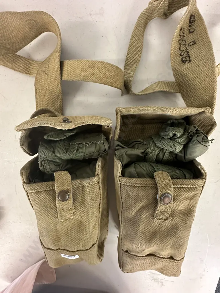 Pair of British Army P37 Canvas Basic Pouches Image 1++