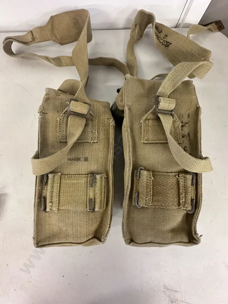 Pair of British Army P37 Canvas Basic Pouches Image 1++