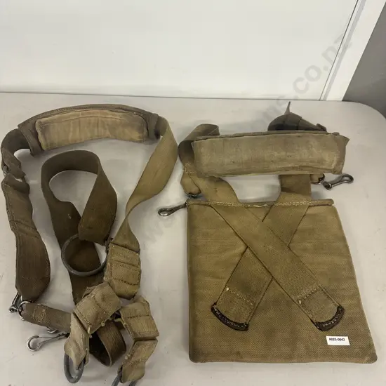 WWII 3 Inch Airborne Mortar Baseplate Carrying Cushion & Tube Sling