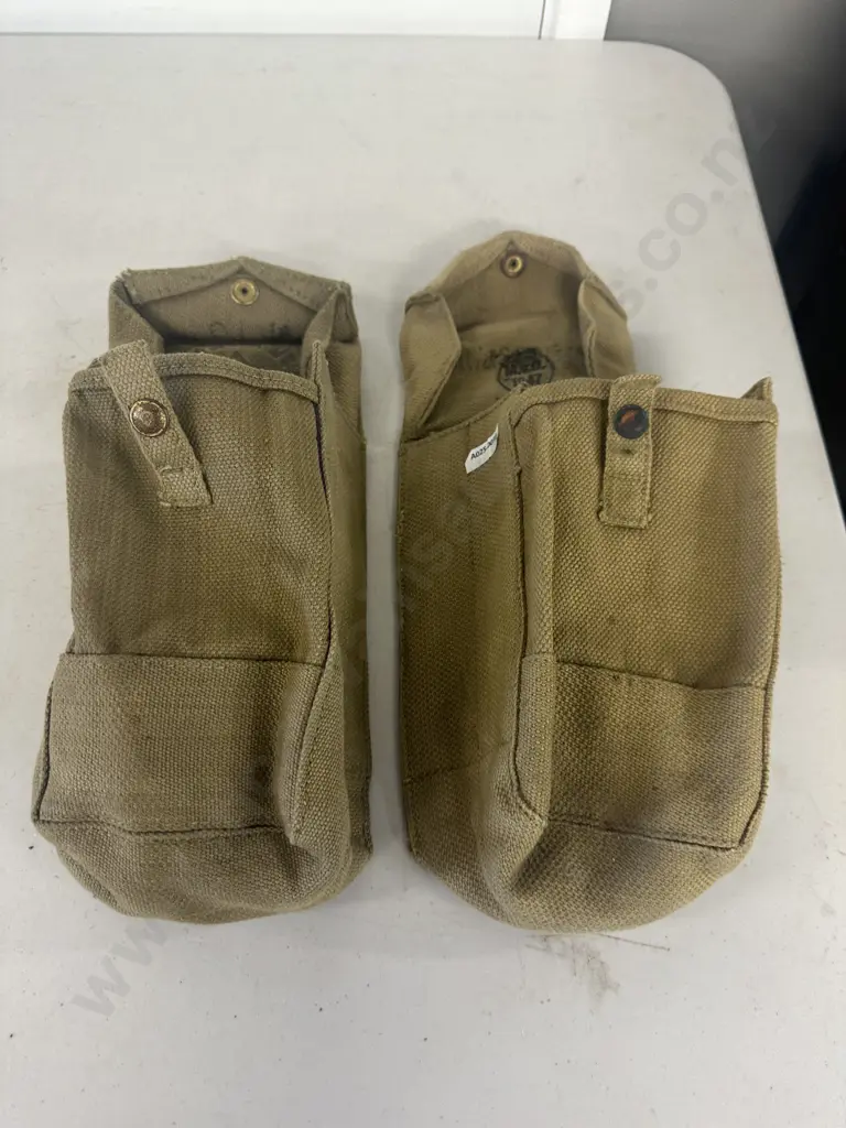Pair of British Army P37 Canvas Bren Gunners Mag Pouches Image 1++