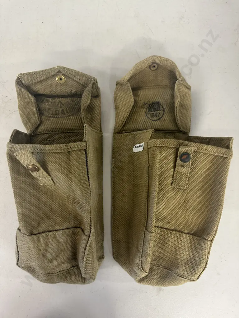 Pair of British Army P37 Canvas Bren Gunners Mag Pouches Image 1++