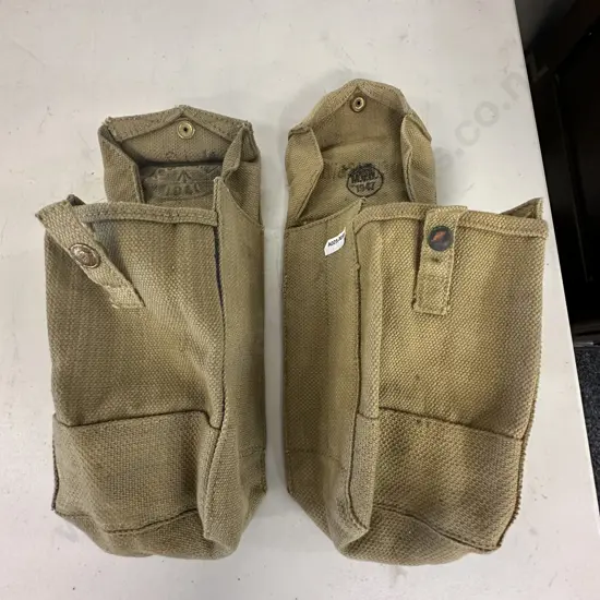 Pair of British Army P37 Canvas Bren Gunners Mag Pouches