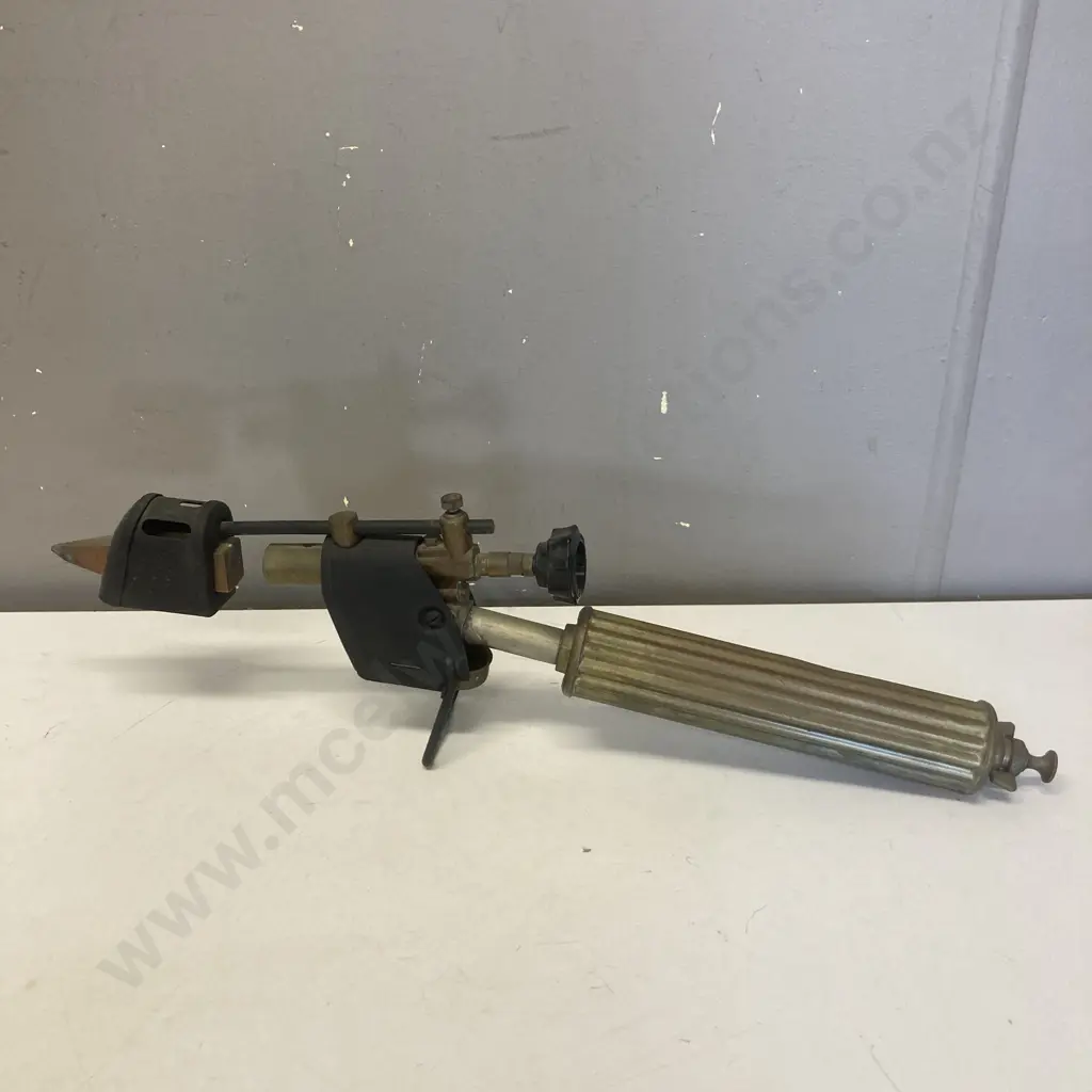 Brass Optimus Sweden Blow Torch Soldering Iron With Original Soldering Iron Attached. L50cm Image 1++