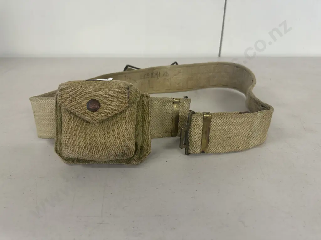 WW2 1940 1937 Pattern Webbing Pistol Ammo Pouch With Belt Dated 1941 Image 1++