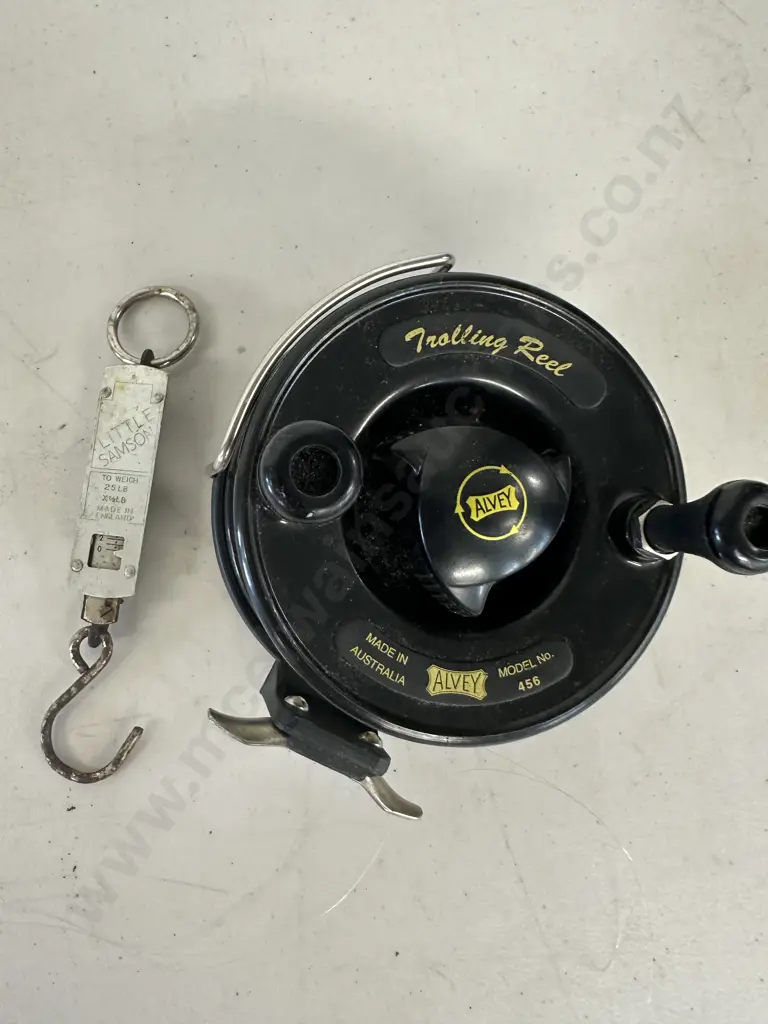 Alvey 475B "New Zealand Trolling Reel" & Little Samson 25lb Spring Balance Scales - England Image 1++