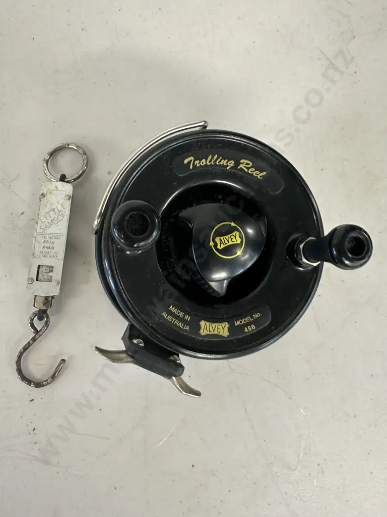 Alvey 475B "New Zealand Trolling Reel" & Little Samson 25lb Spring Balance Scales - England Image 1++
