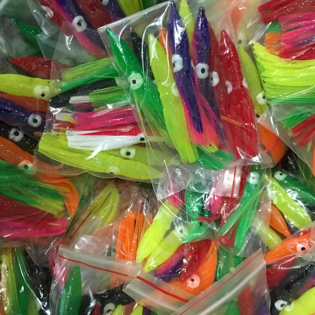 Large Box of Assorted Squid Skirts In Bags of Ten Image 1++