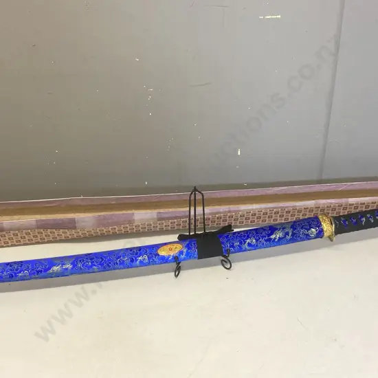 Decorative Japanese Katana With Scabbard, Boxed. L85cm