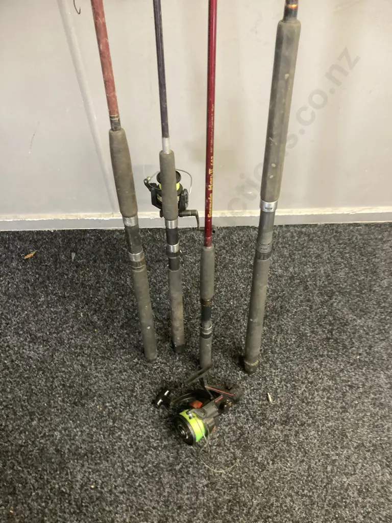 Rods & Reels - Formula Mark II, Surfmaster With Daiwa Reel, Red Scorpion, Skipjack FJB, Silstar CX80 Reel Image 1++