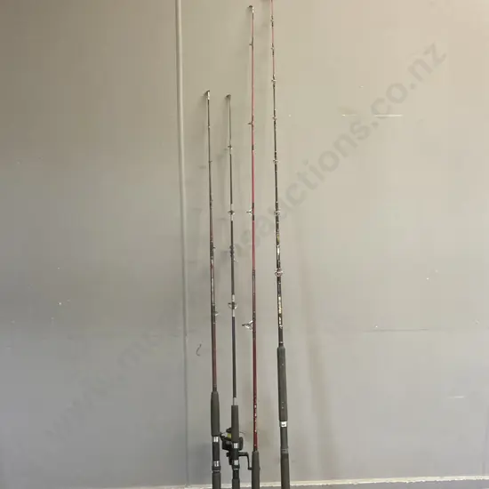 Rods & Reels - Formula Mark II, Surfmaster With Daiwa Reel, Red Scorpion, Skipjack FJB, Silstar CX80 Reel