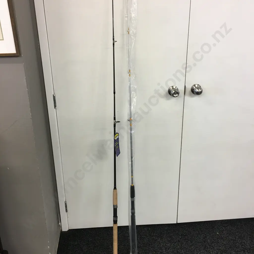 New Roddy Hunter 210 7' 2Pce Spinning Fishing Rod 5-12lb & Missouri Fibreglass Fishing Rod15-35lb Image 1++