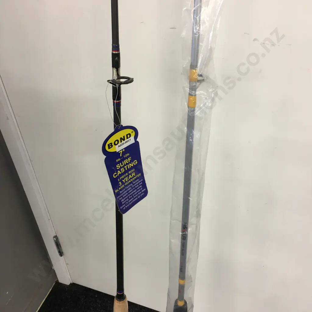 New Roddy Hunter 210 7' 2Pce Spinning Fishing Rod 5-12lb & Missouri Fibreglass Fishing Rod15-35lb Image 1++