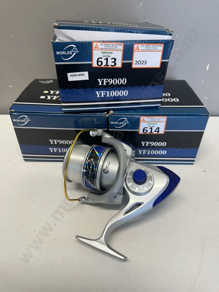 Lot of 3 x WORLDS YF9000 Fishing Reels, Gear Ratio 4.1:1 - New Image 1++