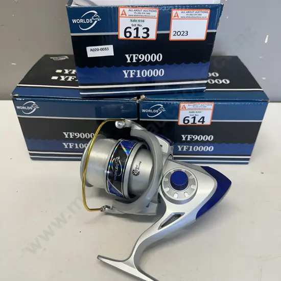 Lot of 3 x WORLDS YF9000 Fishing Reels, Gear Ratio 4.1:1 - New