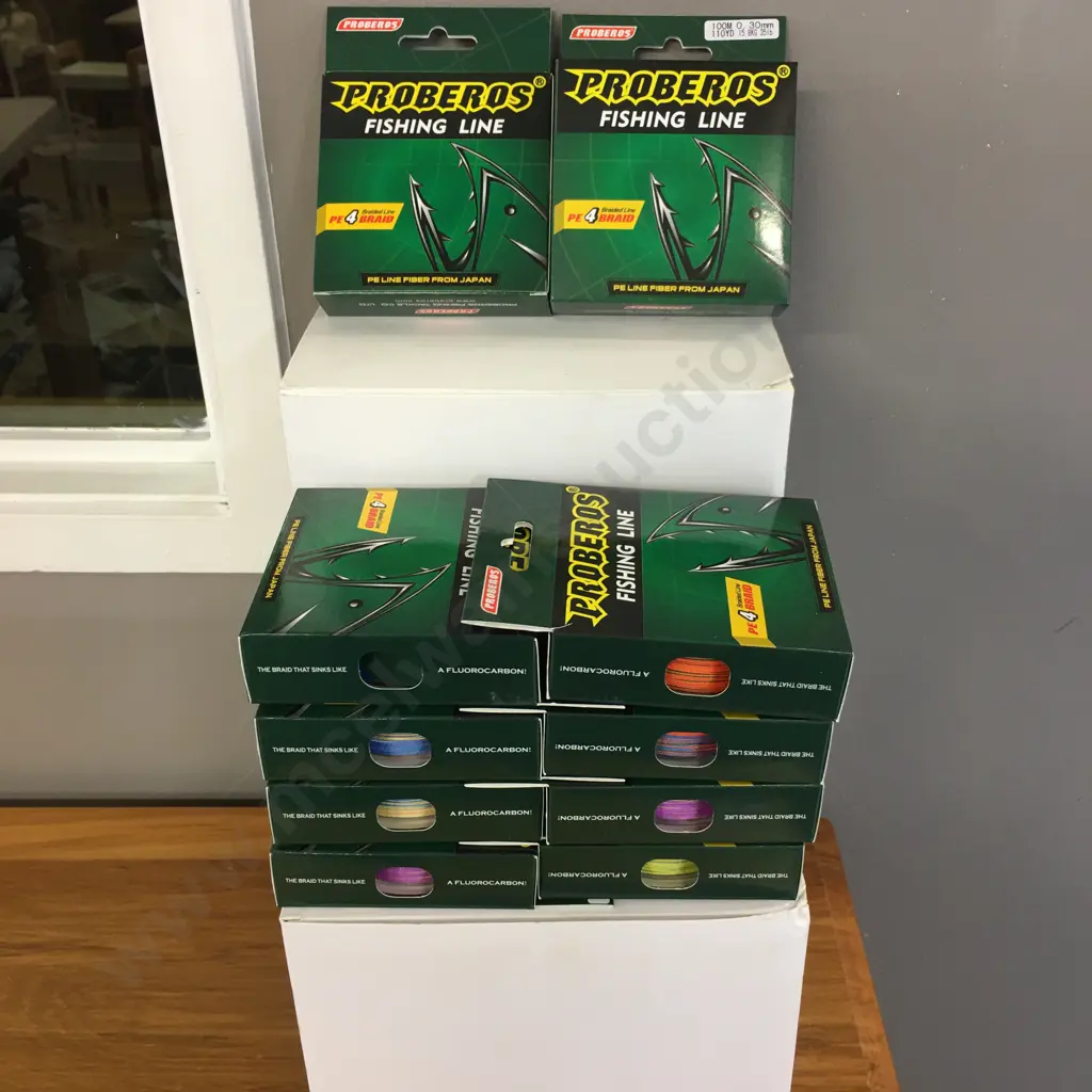 4 Boxes of 10 Packs of PROBEROS Fishing Line PE4 Braid Braided Line100M 0.30mm 15.8Kg 35lb Multicolor Image 1++