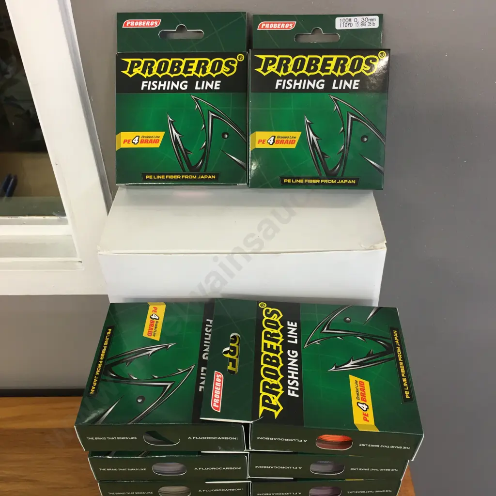 4 Boxes of 10 Packs of PROBEROS Fishing Line PE4 Braid Braided Line100M 0.30mm 15.8Kg 35lb Multicolor Image 1++