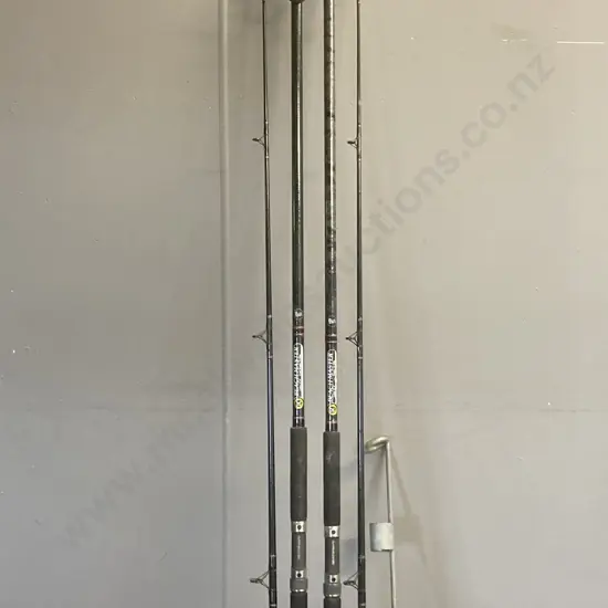 Pair of Kilwell Beach Master 2 Pce Surf Casters - 3.66m, 75-100Kg & A Galvanised Steel Rod Holder