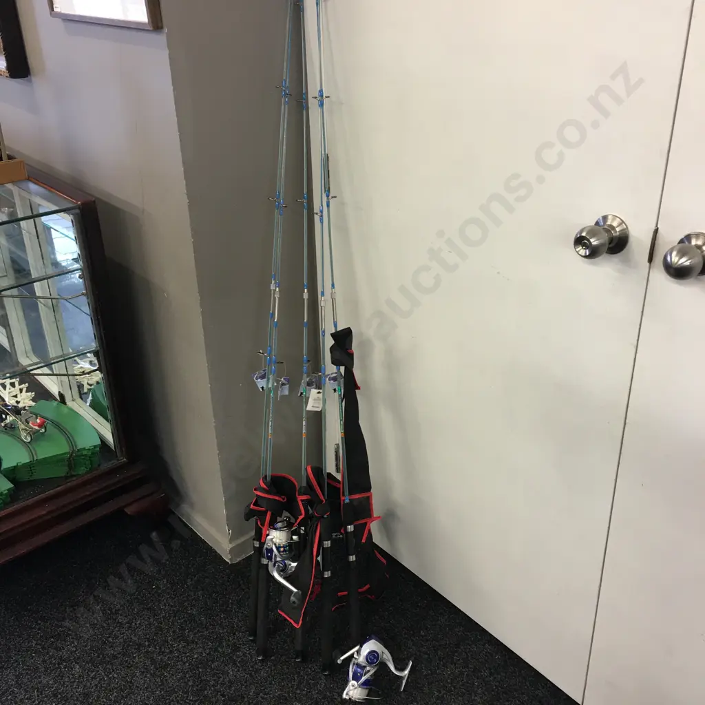 Lot of 5 Crocodile 165 Fishing Rods & 4x iuxcell SL7000 Ultralight Fishing Reels 5.5:1Gear Ratio, Left/Right Interchange Image 1++