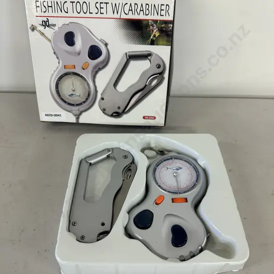 Fishing Tool Set With Carabiner, Boxed