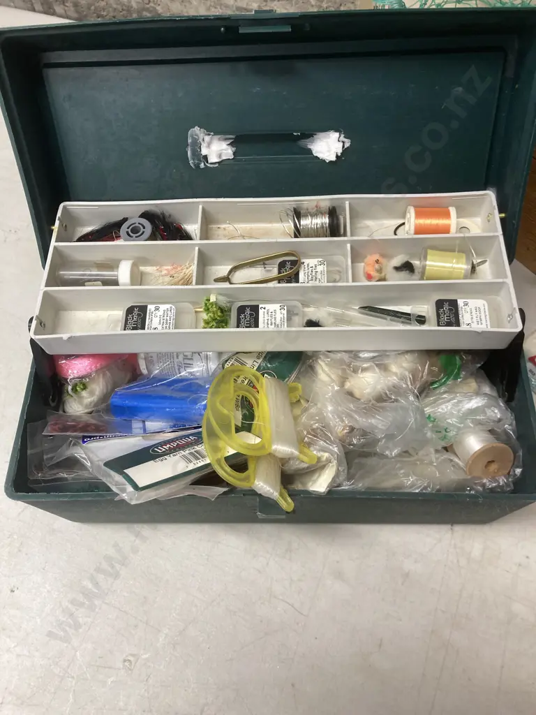Fly Fishing Tackle Box & Tackle, Fly Tying Items, Poster, Net Etc Image 1++