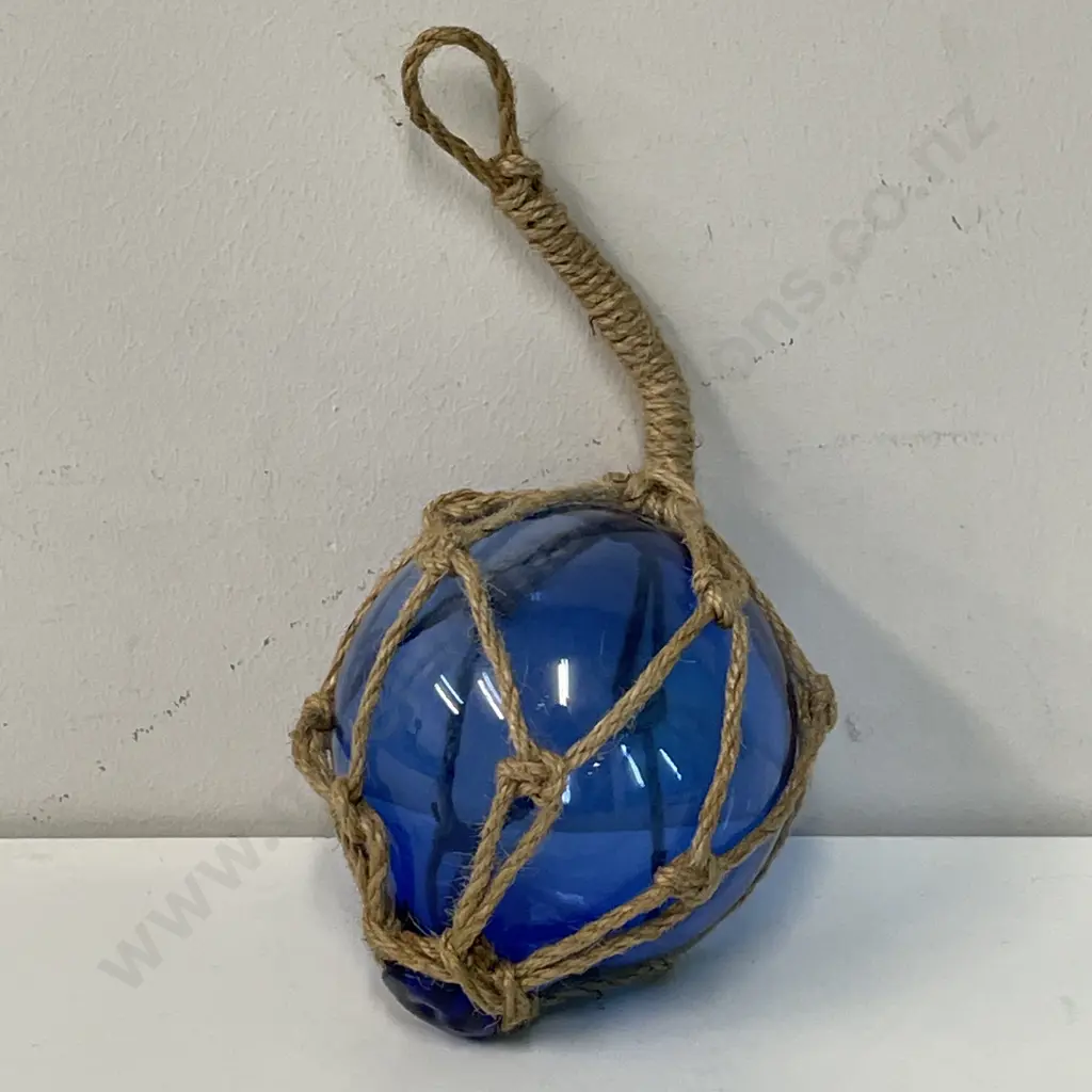 Small Blue Glass Fishing Float Image 1++