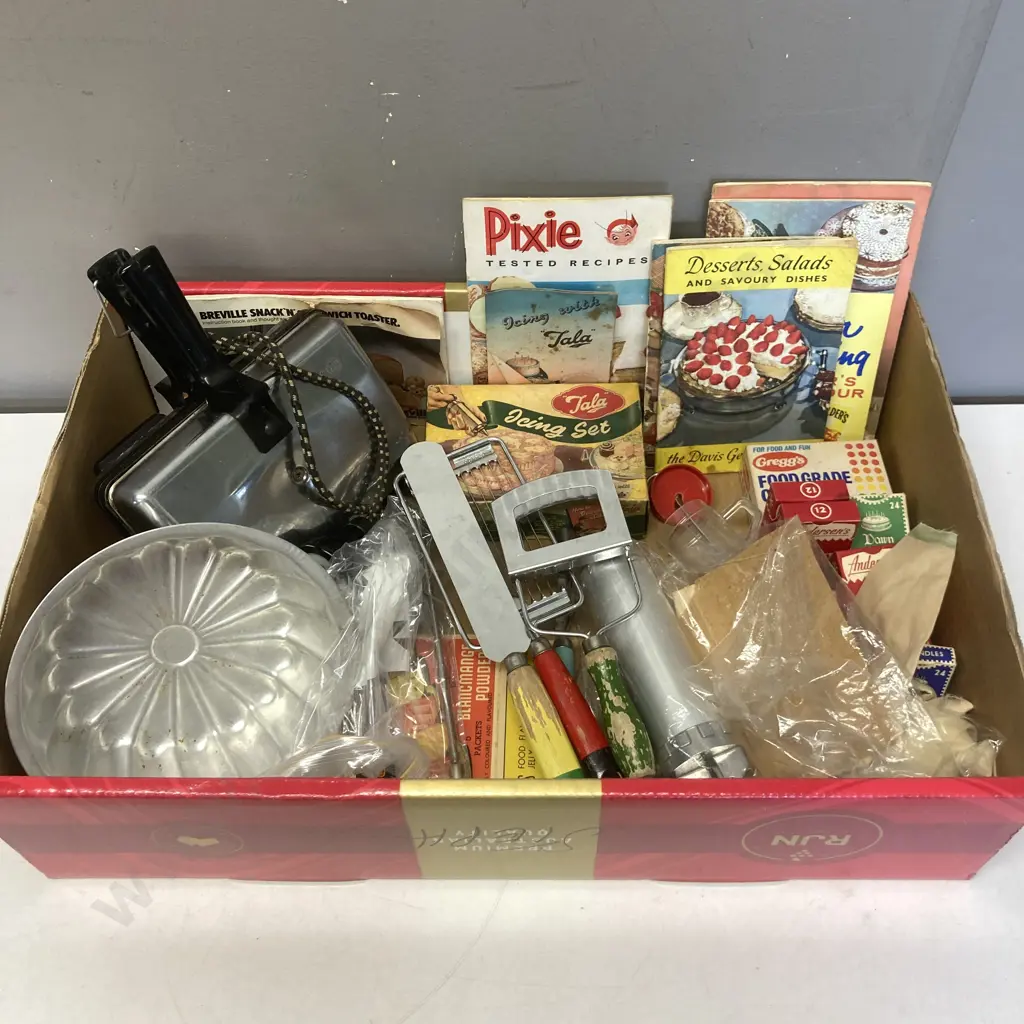 Vintage Cookbooks, Snackmaker, Tala Icing Set, Candles Etc Image 1++
