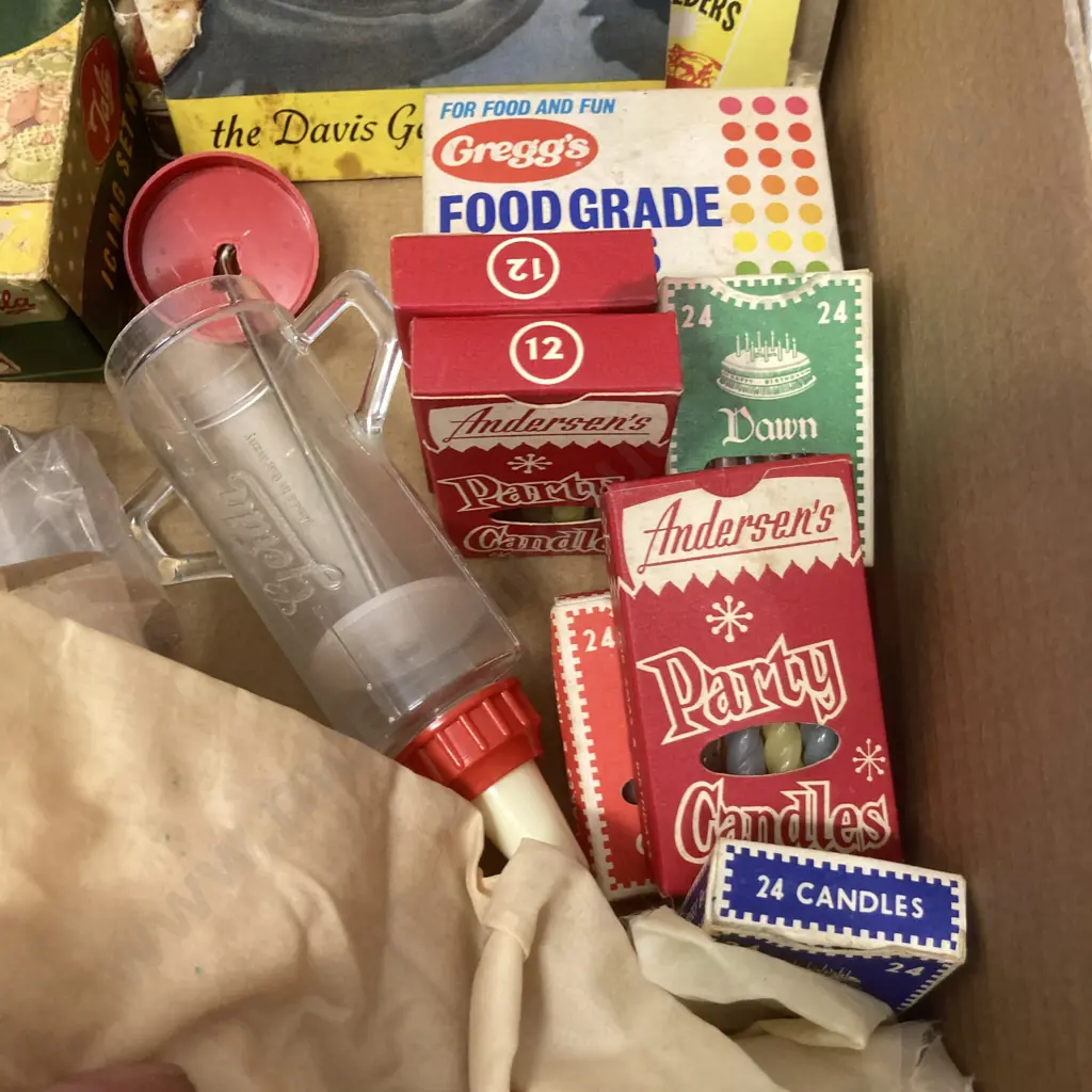 Vintage Cookbooks, Snackmaker, Tala Icing Set, Candles Etc Image 1++