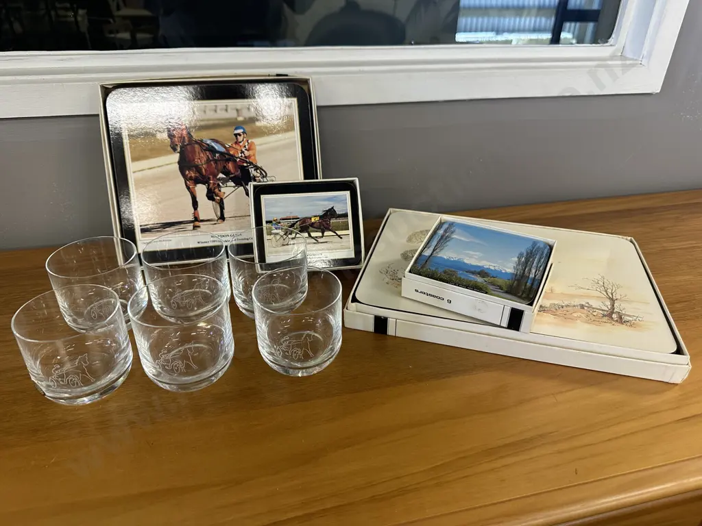 Assorted Vintage Placemats Including Trotting & Bohemia Glasses Image 1++
