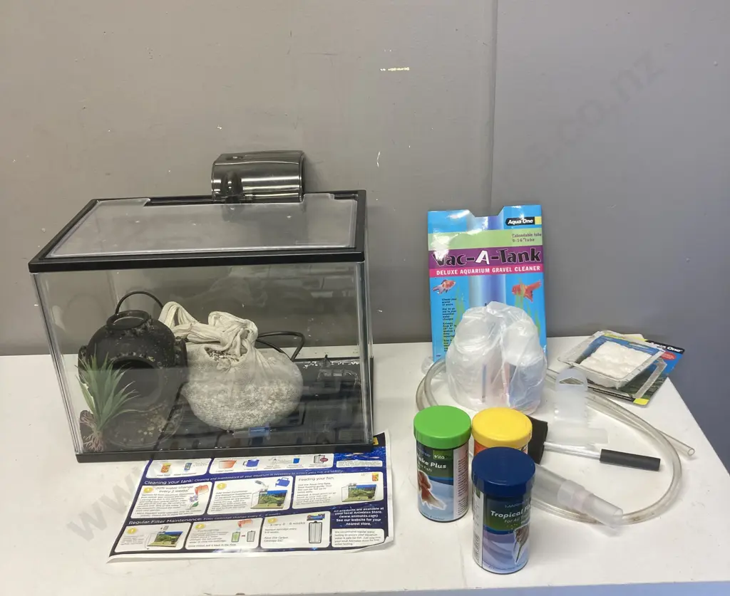 Small Glass Fish Tank H26 W36 D22cm With Accessories Image 1++