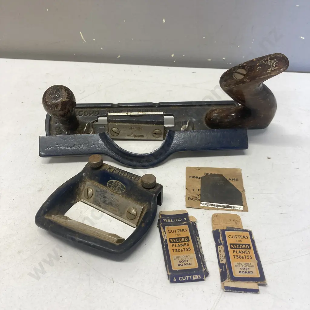 Vintage Record No. 735 Combined Hard & Softboard Plane With Cutters - England (1955-1980) Image 1++
